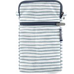 Quilted phone pocket striped blue gray glitter - PPMC