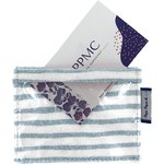 Badge Holder striped blue gray glitter - PPMC