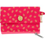 zipper pouch card purse feuillage or rose - PPMC
