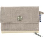 zipper pouch card purse silver linen - PPMC