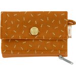 zipper pouch card purse caramel golden straw - PPMC