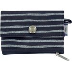 zipper pouch card purse striped silver dark blue - PPMC