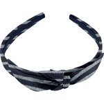 bow headband striped silver dark blue - PPMC