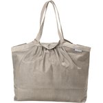 Pleated tote bag - Medium size silver linen - PPMC