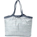 Pleated tote bag - Medium size striped blue gray glitter - PPMC