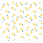 Cotton fabric yellow and white citrus - PPMC