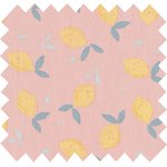 Cotton fabric pink yellow citrus - PPMC