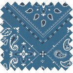 Cotton fabric ex2215 blue paisley  - PPMC