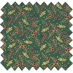 Cotton fabric ex2237 green holly - PPMC