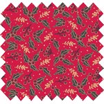 Cotton fabric ex2252 red holly - PPMC