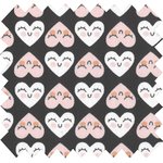 Cotton fabric ex2263 black geometric hearts - PPMC
