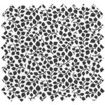 Cotton fabric ex2311 black and white leaves - PPMC