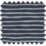Cotton fabric striped silver dark blue - PPMC