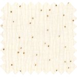 Cotton Fabric gaze pois or écru - PPMC