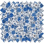 Coated fabric blue and cream flowers - PPMC