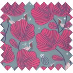 Coated fabric ex2248 raspberry bird - PPMC