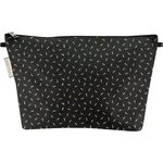 Cosmetic bag with flap golden straw - PPMC