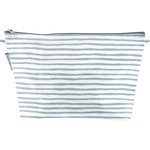Cosmetic bag with flap striped blue gray glitter - PPMC