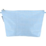 Cosmetic bag with flap sky blue gingham - PPMC