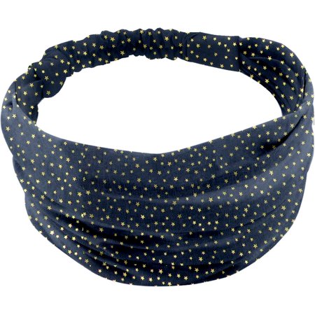 Headscarf headband- Baby size navy gold star