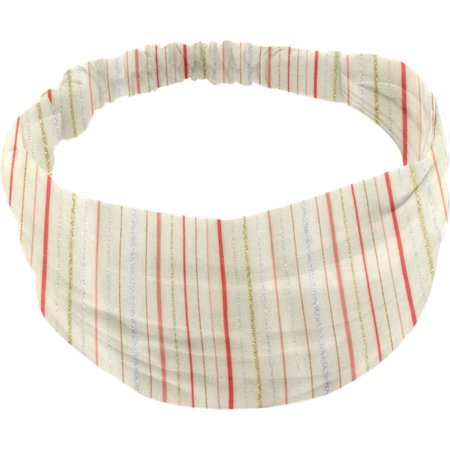 Headscarf headband- Baby size silver pink striped