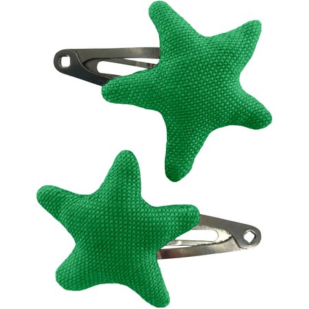 Barrettes clic-clac étoile vert vif