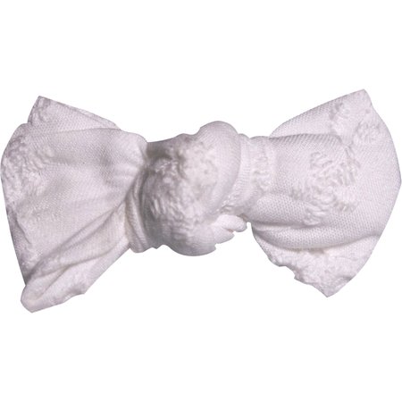 Barrette petit noeud broderie anglaise blanche