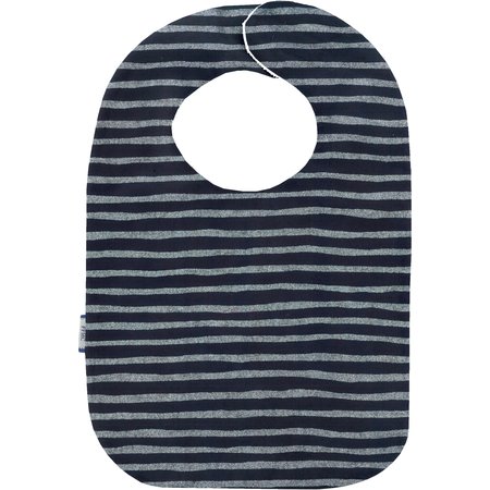 Bib - Baby size striped silver dark blue
