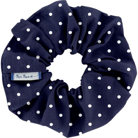 Scrunchie navy blue spots