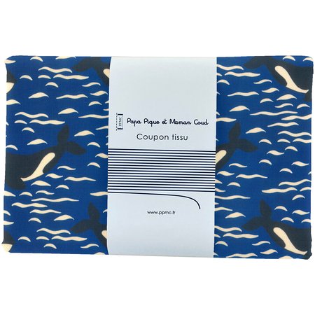 1 m fabric coupon orque bleue