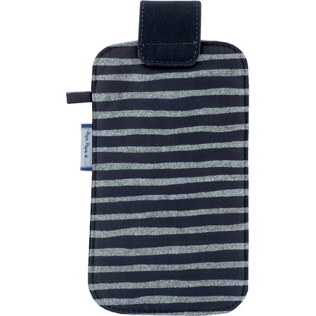 Phone case striped silver dark blue