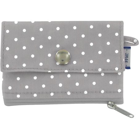 zipper pouch card purse light grey spots