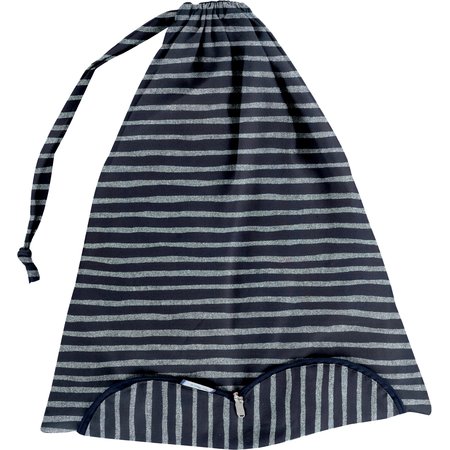 Lingerie bag striped silver dark blue
