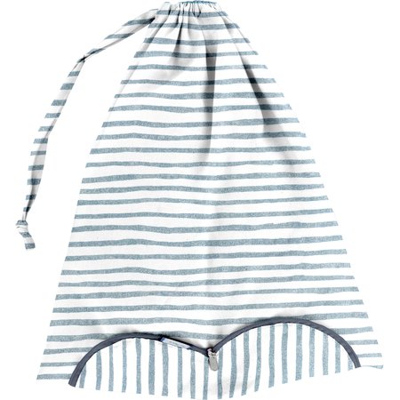 Lingerie bag striped blue gray glitter