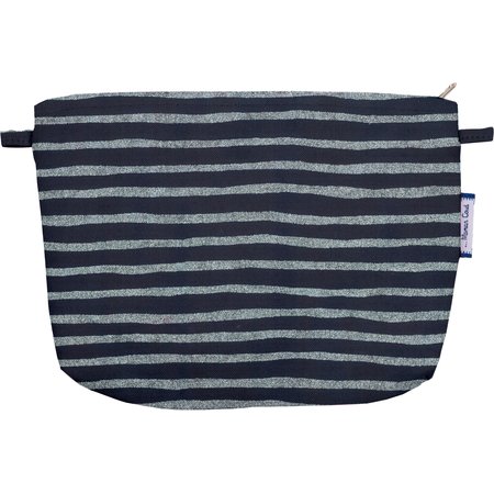 Coton clutch bag striped silver dark blue