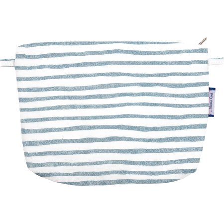 Coton clutch bag striped blue gray glitter