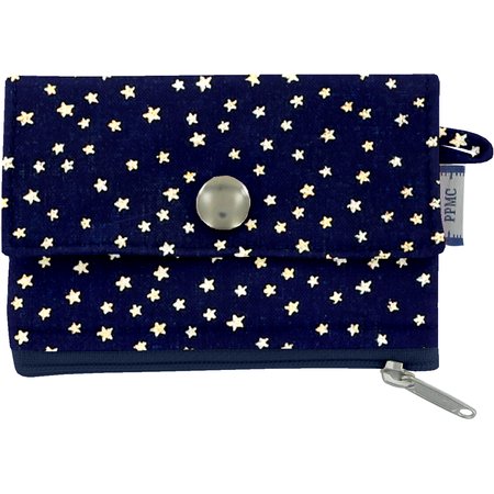 zipper pouch card purse navy gold star