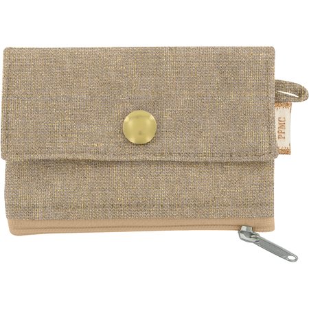 zipper pouch card purse golden linen