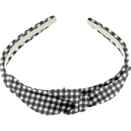 bow headband vichy noir