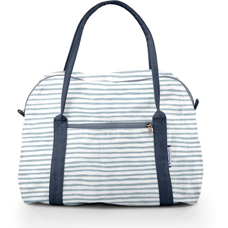 Bowling bag  striped blue gray glitter