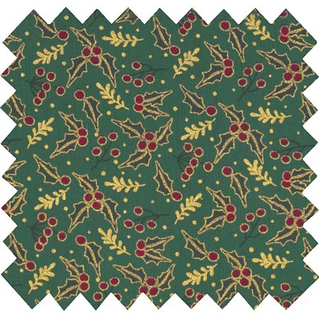 Cotton fabric ex2237 green holly