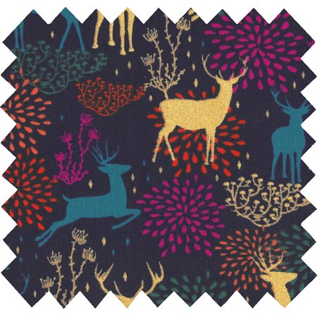 Cotton fabric ex2240 multicolored deer