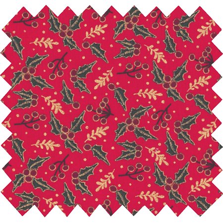 Cotton fabric ex2252 red holly