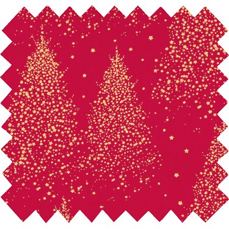 Cotton fabric ex2253 sprinkled christmas trees red