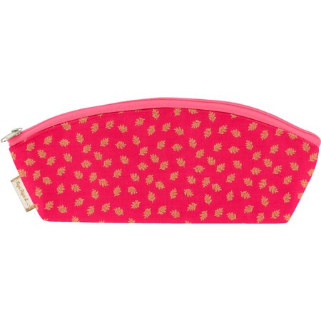 Trousse scolaire feuillage or rose