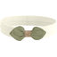 Jersey knit baby headband almond green with golden dots gauze