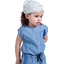 Headscarf headband- Baby size striped blue gray glitter