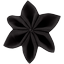 Barrette fleur étoile 4 noir - PPMC