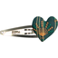 Heart hair-clips eventail or vert - PPMC