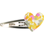 Heart hair-clips mimosa jaune rose - PPMC